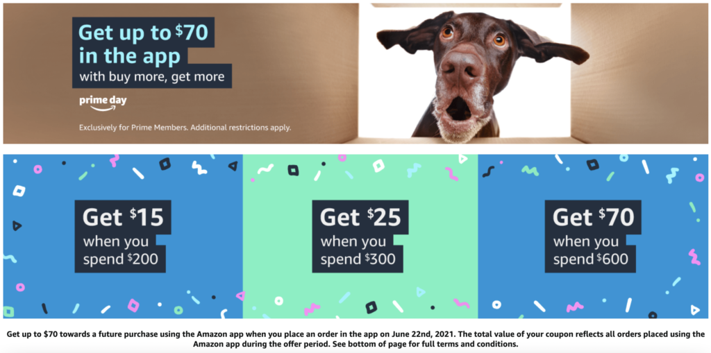 Amazon Prime Day Amazon App 下单最高可返 70 仅限今天 北美撸羊毛